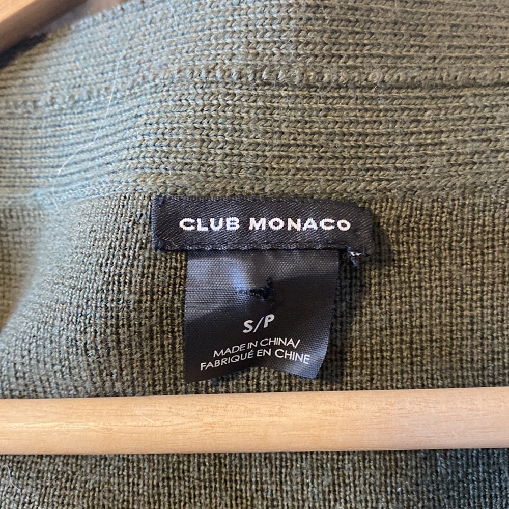 New club Monaco olive green wool sweater dress - Picture 5 of 6
